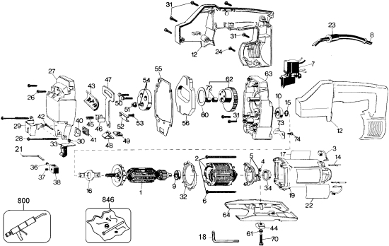 DEWALT Ersatzteile STICHSÄGE DW313 Typ: 2 QU