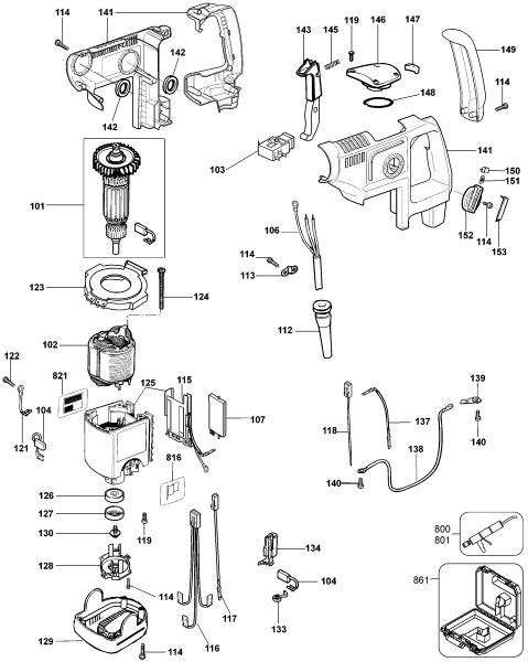DEWALT Ersatzteile DREHHAMMER D25404K Typ: 2 QU