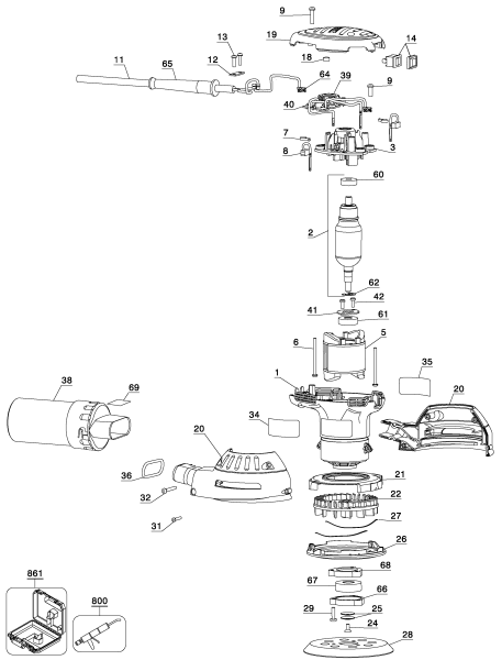 DEWALT Ersatzteile EKZENTERSCHLEIFER D26453 Typ: 1 QU