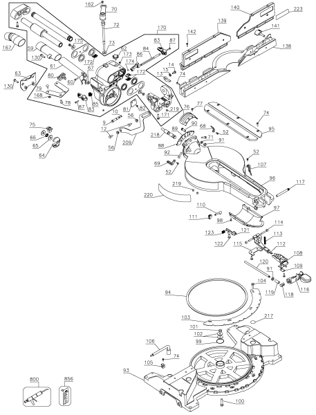 DEWALT Ersatzteile GEHRUNGSSÄGE DW718 Typ: 1 QU