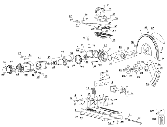 DEWALT Ersatzteile SCHROTSÄGE D28700 Typ: 1 QU
