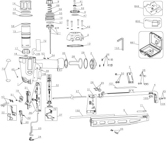 DEWALT Ersatzteile 63 MM STIFT NAGLER D51256K Typ: 2 QU