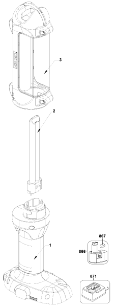 DEWALT Ersatzteile TASCHENLAMPE DC527 Typ: 1 QU