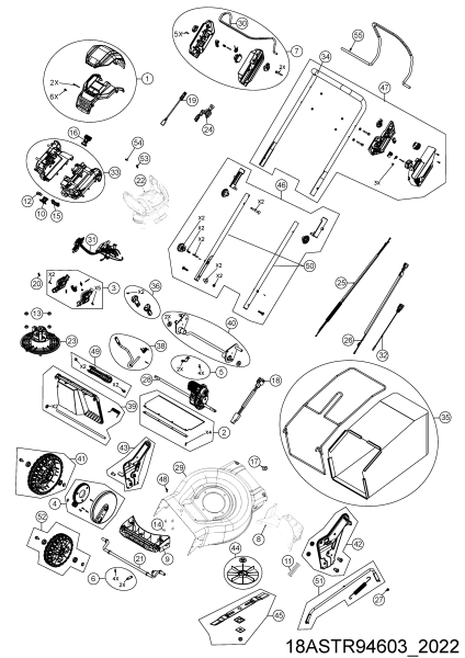 Cub Cadet Ersatzteile Akkumäher LM5 E 51R 18ASTR94603 (2022) Grundgerät