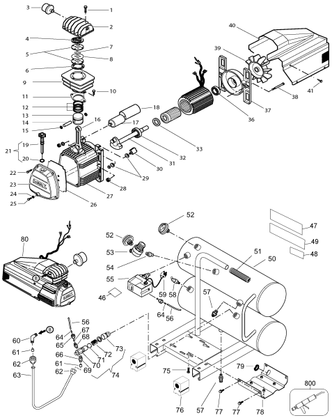 DEWALT Ersatzteile KOMPRESSOR D55153 Typ: 3 QU