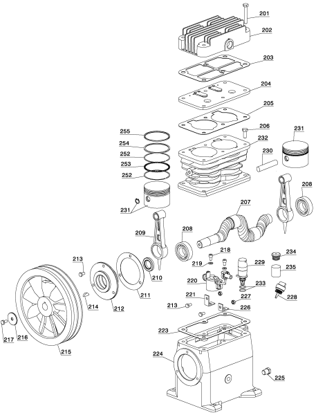 DEWALT Ersatzteile KOMPRESSOR D55273 Typ: 1 QU