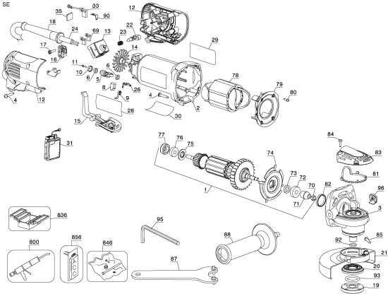 DEWALT Ersatzteile D28114 Typ: 1 QU