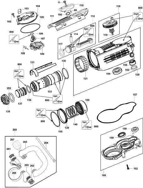 DEWALT Ersatzteile MEISSELHAMMER D25890K Typ: 1 QU