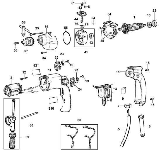 DEWALT Ersatzteile BOHRER DW508S Typ: 1 QU