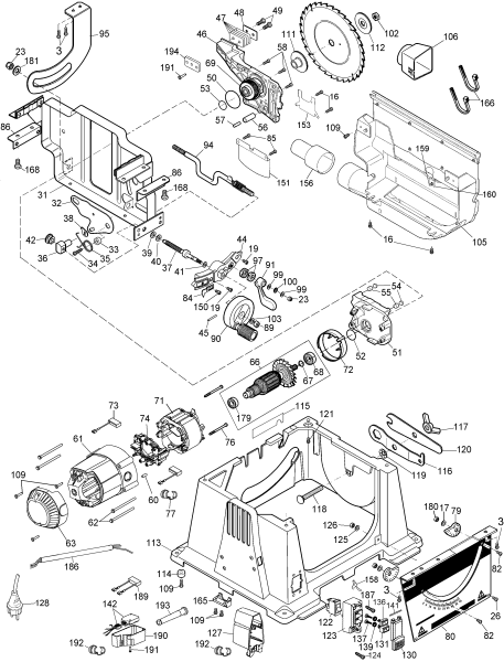 DEWALT Ersatzteile TISCH SAGEN DW744XP Typ: 2 QS