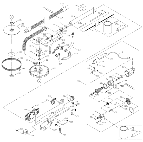 DEWALT Ersatzteile TROCKENBAU SCHLEIFER 259385 Typ: 2 QU