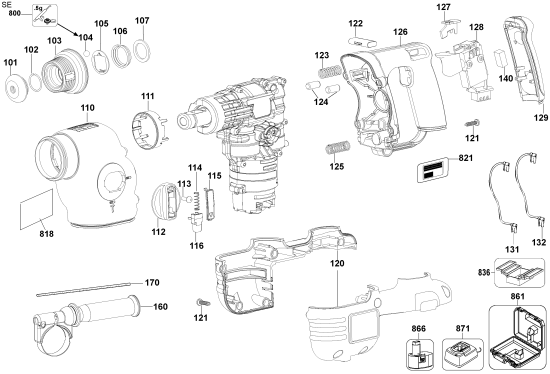 DEWALT Ersatzteile DC212B Typ: 1 QU