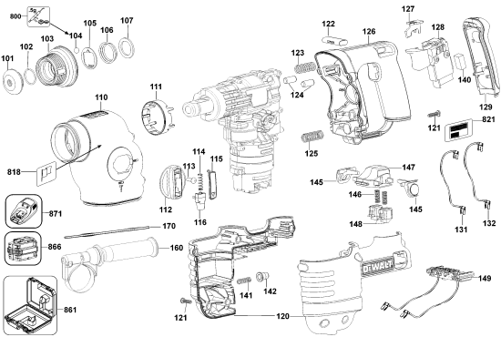 DEWALT Ersatzteile DC222KA Typ: 1 QU