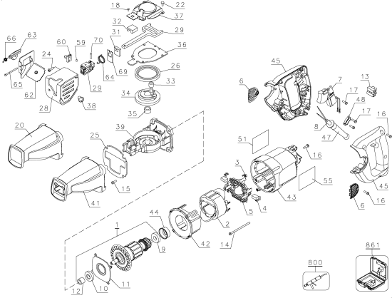 DEWALT Ersatzteile SCHNITTSÄGE DW304PK Typ: 2 QS