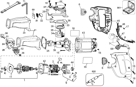 DEWALT Ersatzteile SÄBELSÄGE RS3100 Typ: 2 QS
