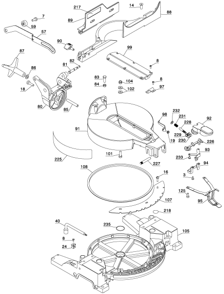 DEWALT Ersatzteile GEHRUNGSSÄGE DW713 Typ: 1 QU