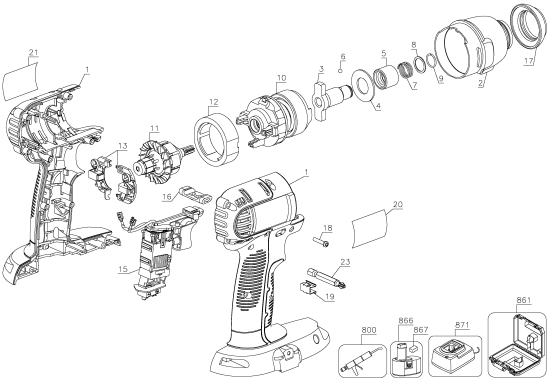 DEWALT Ersatzteile DC825N Typ: 1 XJ