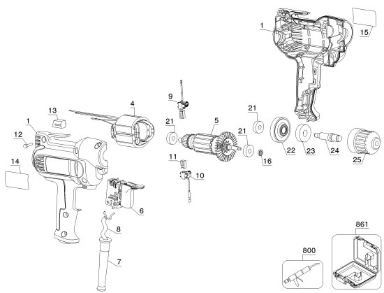DEWALT Ersatzteile DWD115K Typ: 1 QU