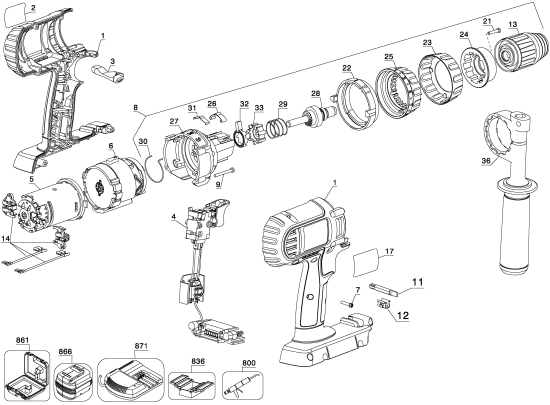 DEWALT Ersatzteile DC910K Typ: 1 XJ