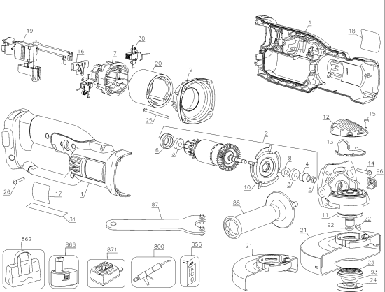 DEWALT Ersatzteile DC411B Typ: 1 QU