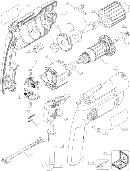 DEWALT Ersatzteile BOHRER D21002 Typ: 2 QU