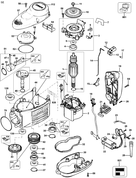 DEWALT Ersatzteile MEISSELHAMMER D25899K Typ: 1 QU