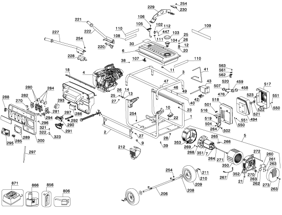 DEWALT Ersatzteile GENERATOR DG4400BC Typ: 1 QU