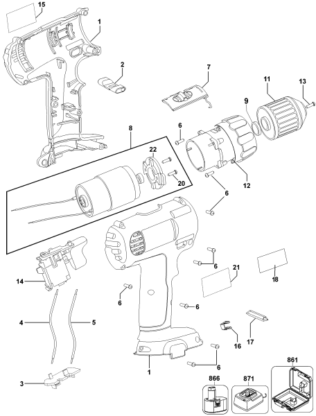 DEWALT Ersatzteile DC750KA Typ: 2 QU