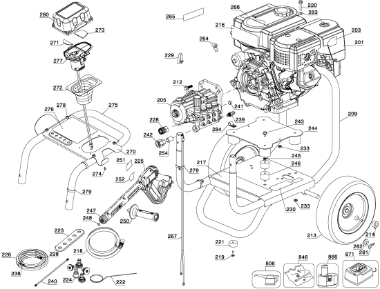 DEWALT Ersatzteile HOCHDRUCKREINIGER DPE3800X Typ: 1 QU