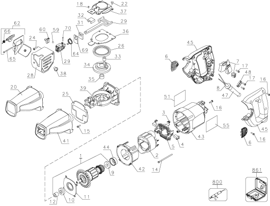 DEWALT Ersatzteile BTIRS1050E Typ: 2 QS