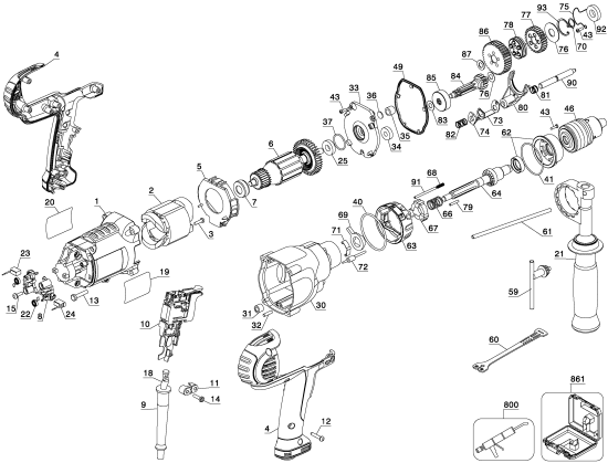 DEWALT Ersatzteile DWD525K Typ: 1 QU