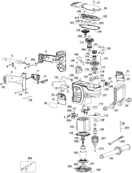DEWALT Ersatzteile DWD450 Typ: 1 QU