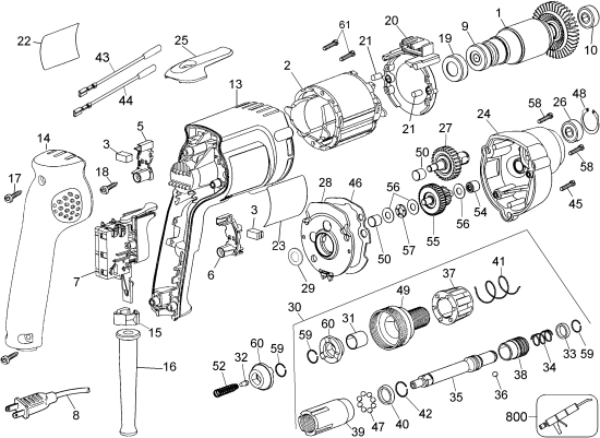 DEWALT Ersatzteile SCHRAUBENDREHER DW268 Typ: 4 QU