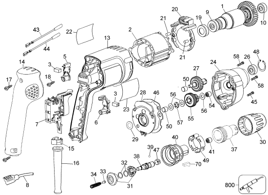 DEWALT Ersatzteile SCHRAUBENDREHER DW266 Typ: 4 QU