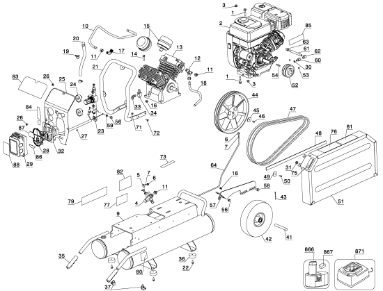 DEWALT Ersatzteile KOMPRESSOR D55690 Typ: 1 QU