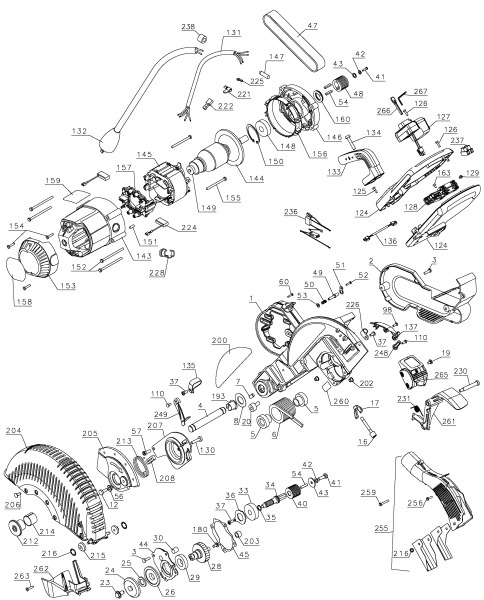DEWALT Ersatzteile GEHRUNGSSÄGE DW717XPS Typ: 1 QS