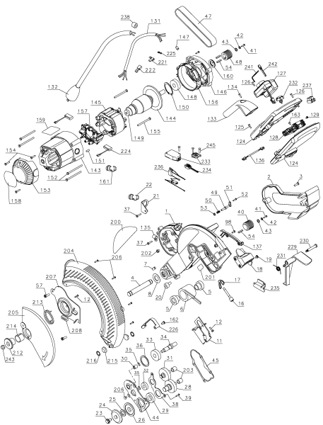 DEWALT Ersatzteile GEHRUNGSSÄGE DW718XPS Typ: 2 QS