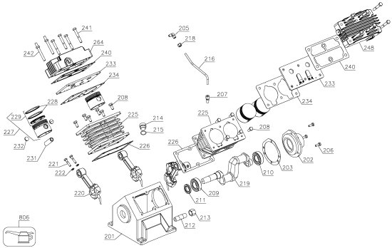 DEWALT Ersatzteile KOMPRESSOR D55690 Typ: 1 QU