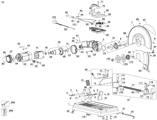 DEWALT Ersatzteile SCHROTSÄGE D28715 Typ: 2 QU