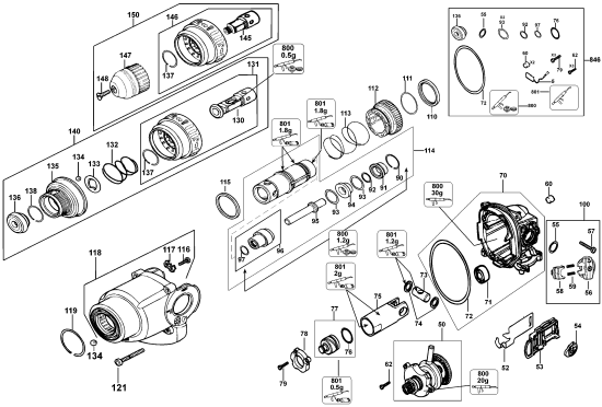 DEWALT Ersatzteile DREHHAMMER D25324K Typ: 1 QU