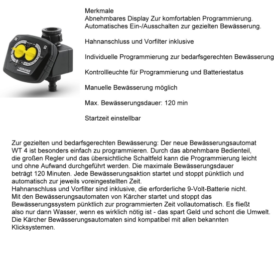 GARDENA Ersatzteile KÄRCHER Bewässerungsautomat WT 4