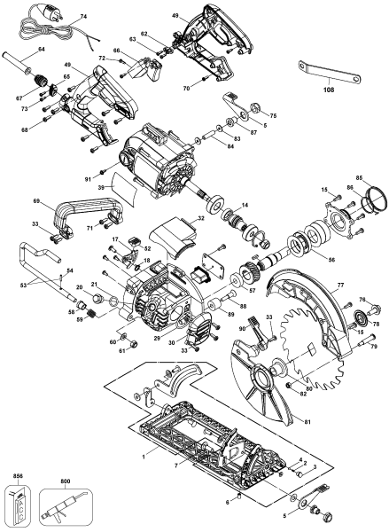 DEWALT Ersatzteile KREISSGE DWS535 Typ: 1 QU