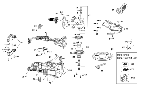 DEWALT Ersatzteile POLIERER DCM849N Typ: 2 XJ