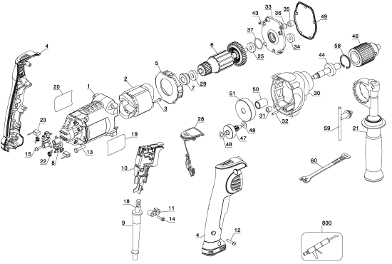 DEWALT Ersatzteile DWD220 Typ: 1 QU
