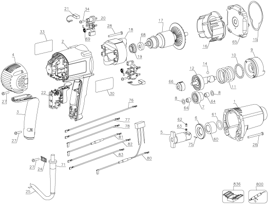 DEWALT Ersatzteile SCHLAGSCHRAUBENSCHL. DW292 Typ: 2 QS