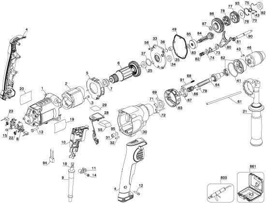 DEWALT Ersatzteile DWD530KS Typ: 1 QS