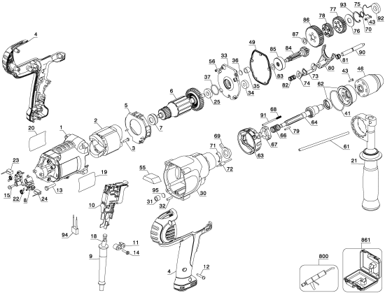 DEWALT Ersatzteile DWD525KS Typ: 1 QS