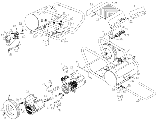 DEWALT Ersatzteile KOMPRESSOR D55171 Typ: 2 QU