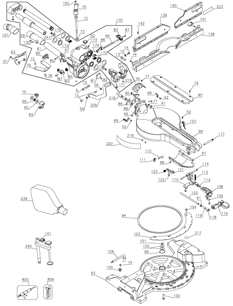 DEWALT Ersatzteile GEHRUNGSSÄGE DW718 Typ: 3 QU
