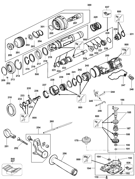 DEWALT Ersatzteile DREHHAMMER D25404K Typ: 3 QU